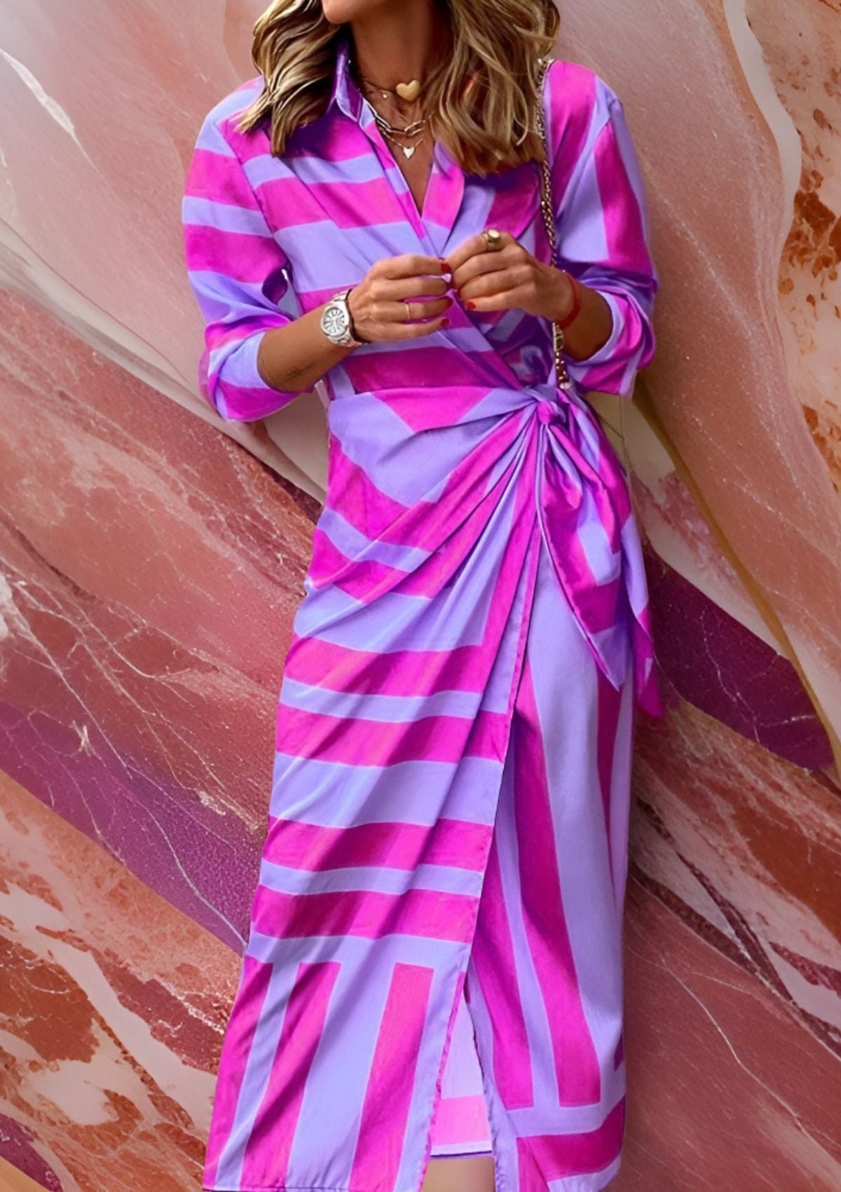 Amelie | Patterned Wrap Midi Dress