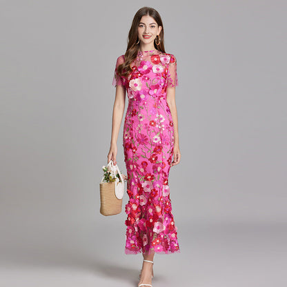 Eliana | 3D Floral Applique Maxi Dress