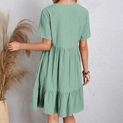 Aria | Tiered Ruffle Hem Smock Dress