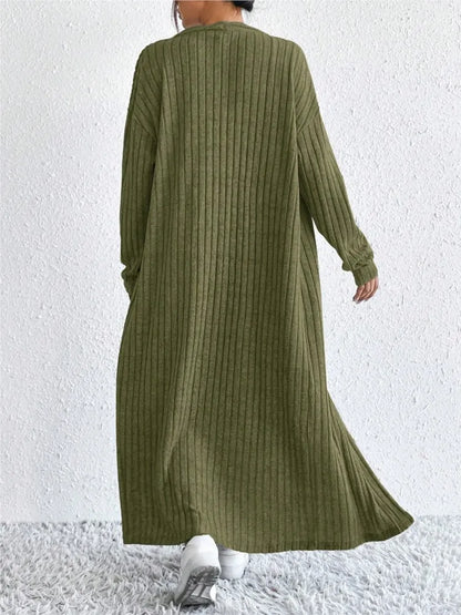 Briar | Ribbed Midi Dress and Longline Cardigan Set