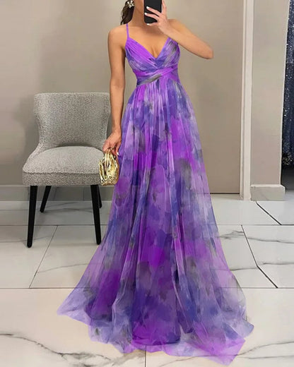 Celeste | Floral Tulle Maxi Gown