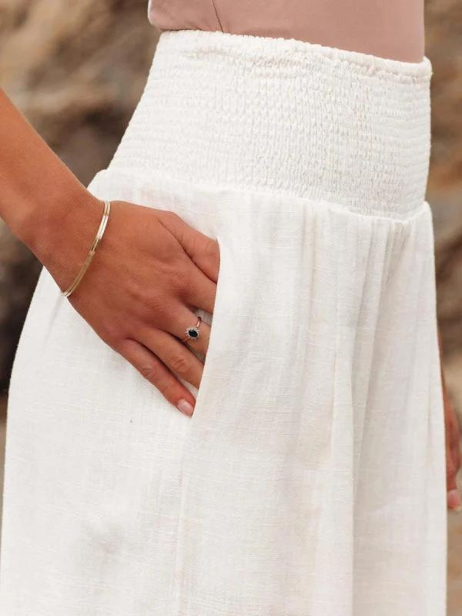 Hazel | Smocked Waist Wide-Leg Pants