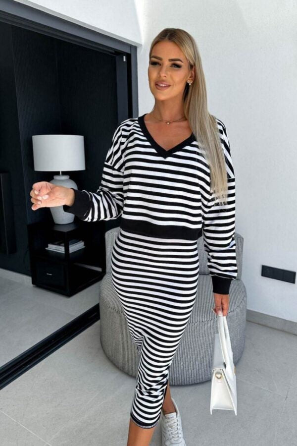 Isabella | Cropped Sweatshirt and Bodycon Midi Dress Set