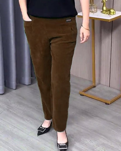 Julianne | Textured Stretchy Pull-On Pants