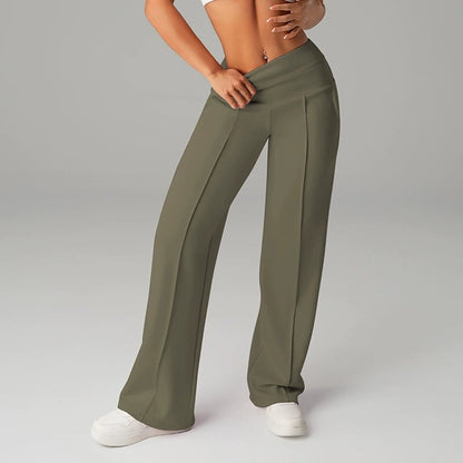 Isabella | High-Waisted Seamed Wide-Leg Pants
