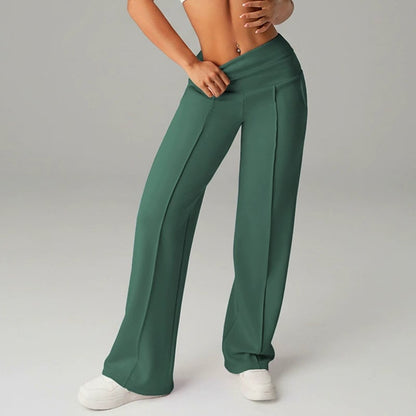 Isabella | High-Waisted Seamed Wide-Leg Pants