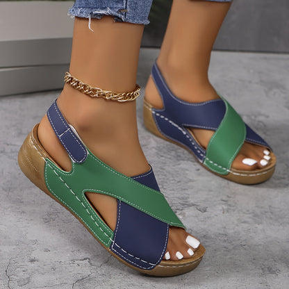 Harper | Contrast Strap Wedge Sandals