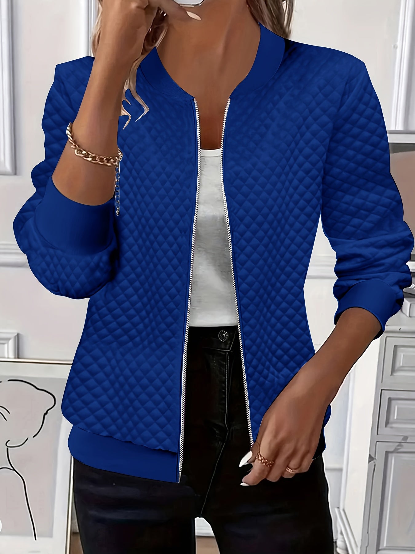 Mackenzie | Quilted Zip-Up Bomber Jacket