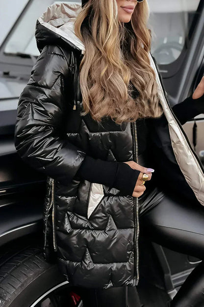 Savannah | Star-Quilted Hooded Puffer Jacket