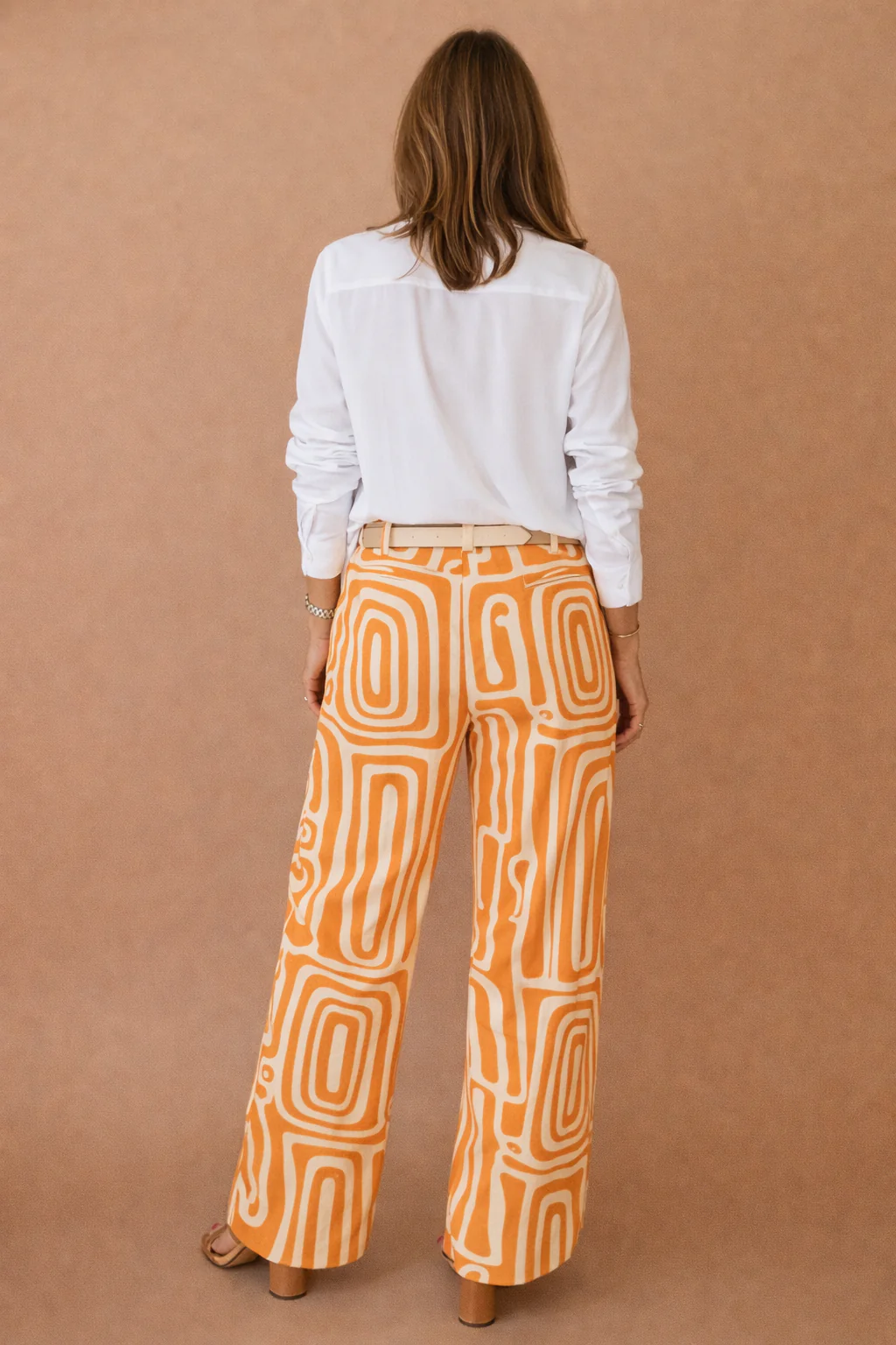 Dianne | Long Sleeve Shirt and Abstract Trouser Set | Belt Included