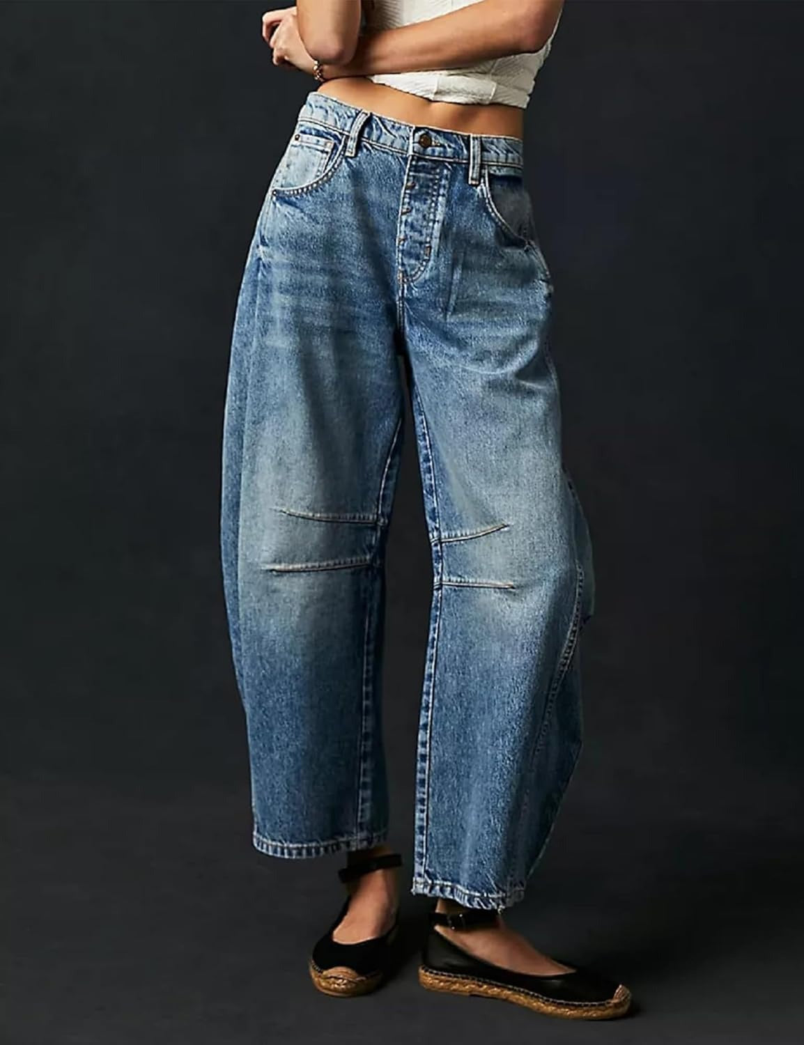 Olivia | Curved Barrel-Leg Jeans