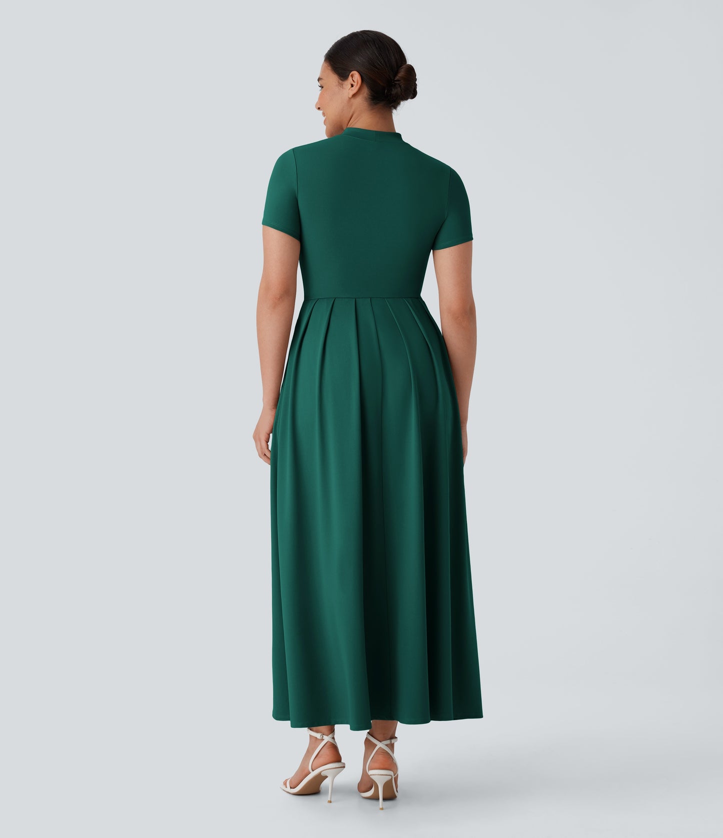 Mikaela | Mock-Neck Pleated Maxi Dress