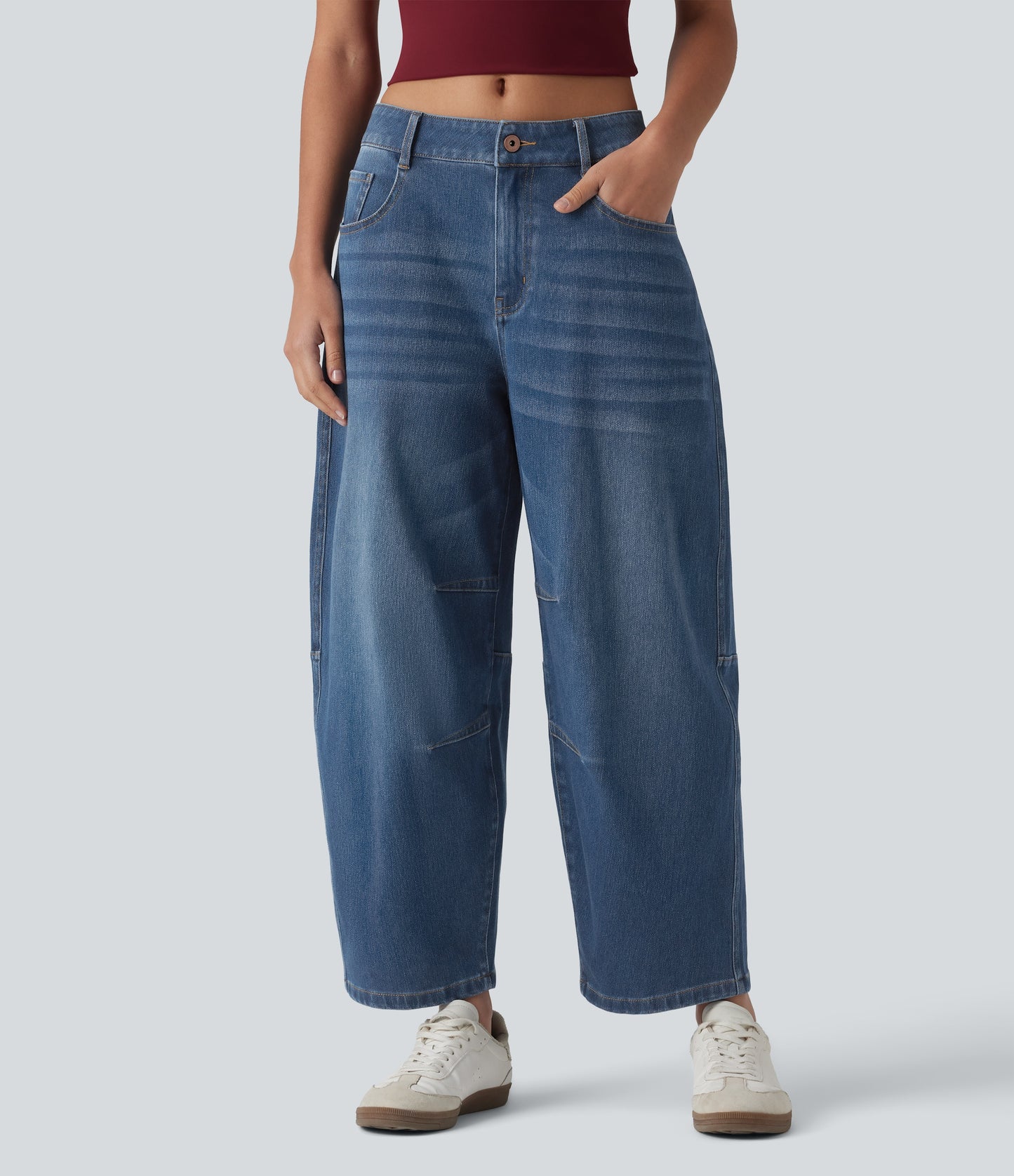 Olivia | Curved Barrel-Leg Jeans