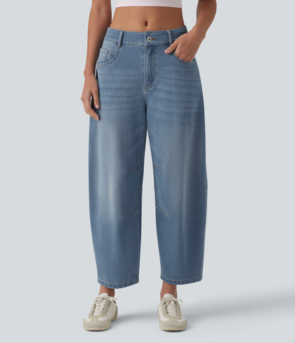 Olivia | Curved Barrel-Leg Jeans