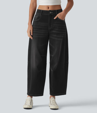 Olivia | Curved Barrel-Leg Jeans