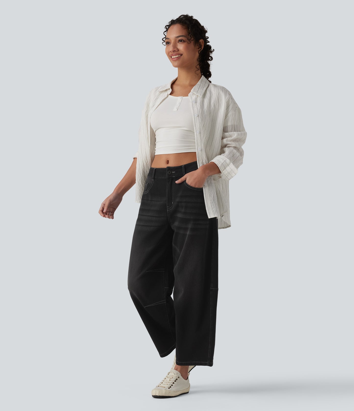 Olivia | Curved Barrel-Leg Jeans