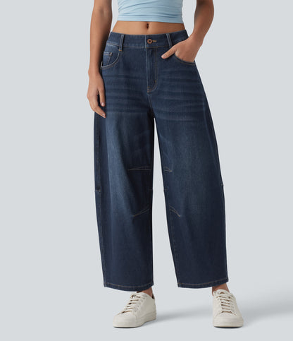 Olivia | Curved Barrel-Leg Jeans