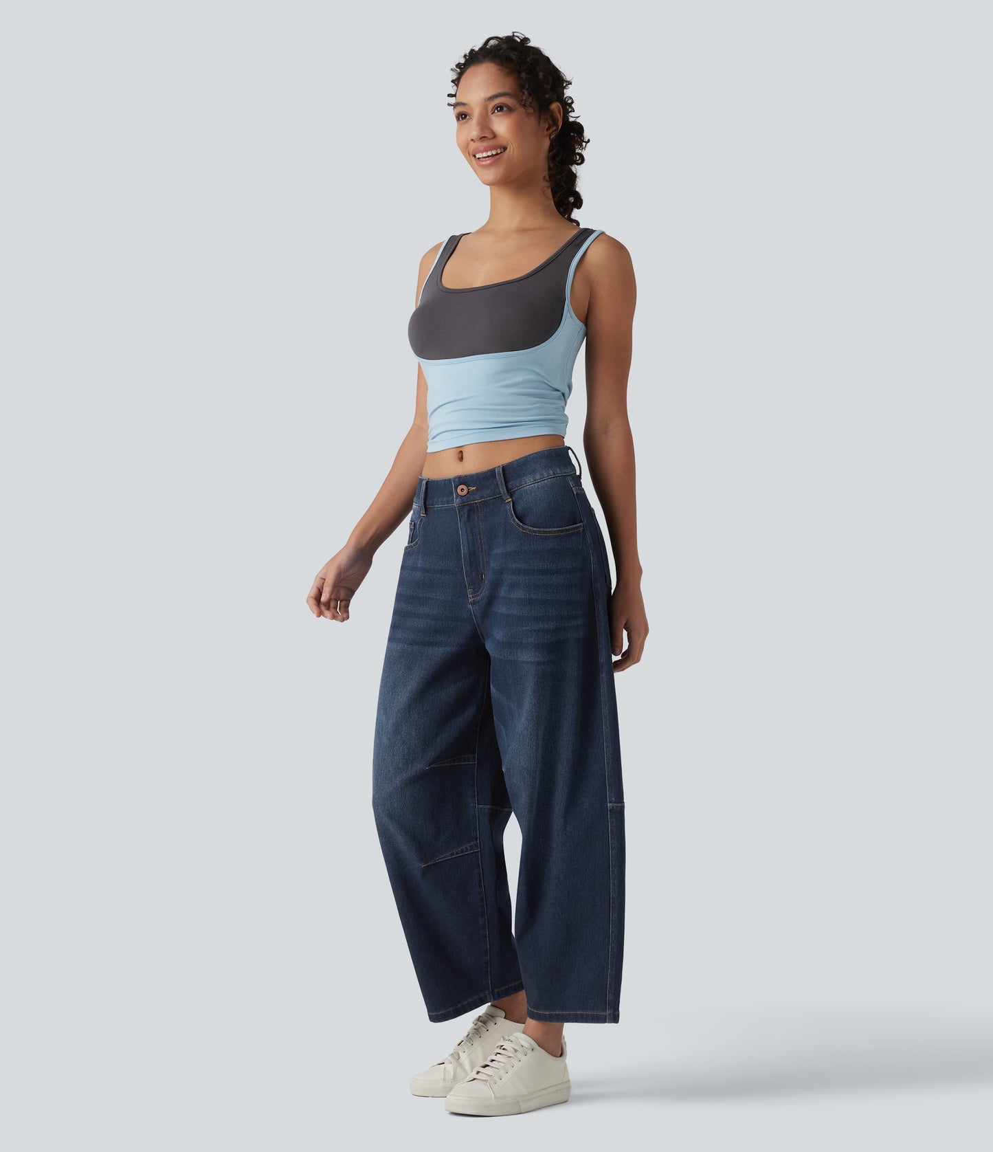 Olivia | Curved Barrel-Leg Jeans