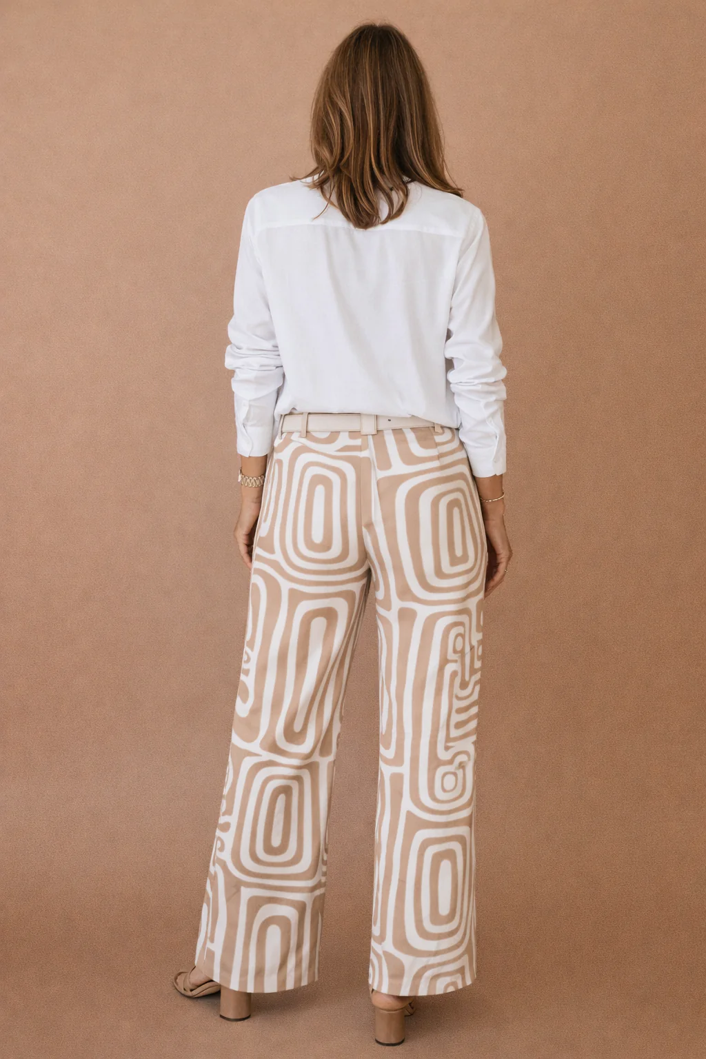 Dianne | Long Sleeve Shirt and Abstract Trouser Set | Belt Included