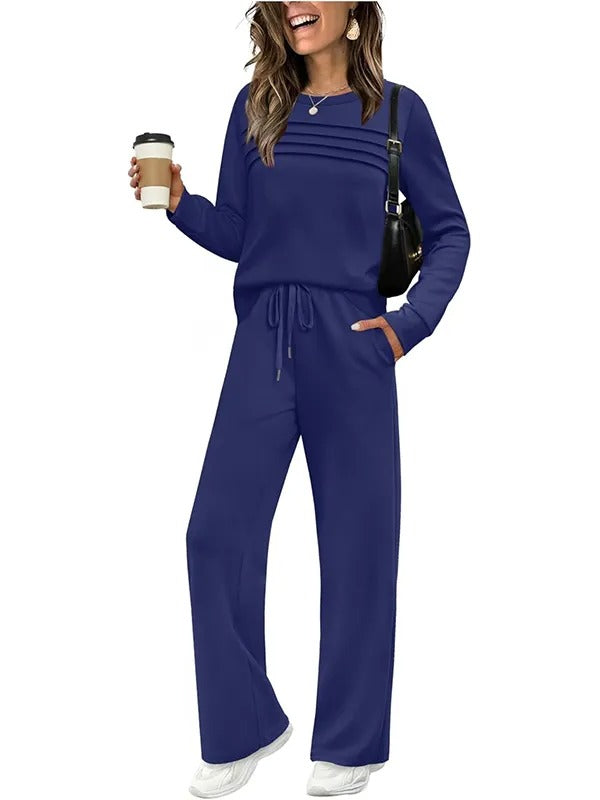 Helena | Crew Neck Sweater and Drawstring Pants Set