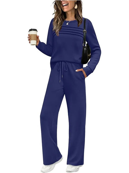 Helena | Crew Neck Sweater and Drawstring Pants Set