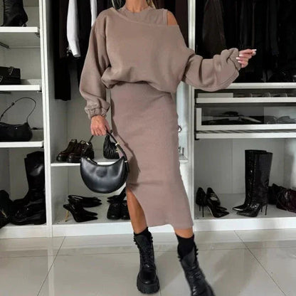 Mirella | Cropped Sweater and Midi Dress Set