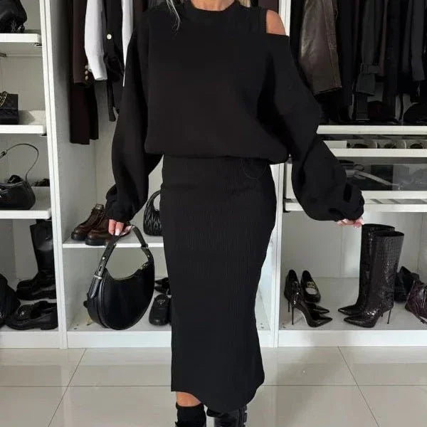 Mirella | Cropped Sweater and Midi Dress Set