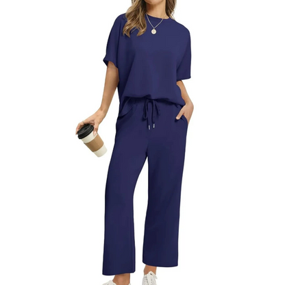 Jayda | Half-Sleeved Top and Wide-Leg Pants Set