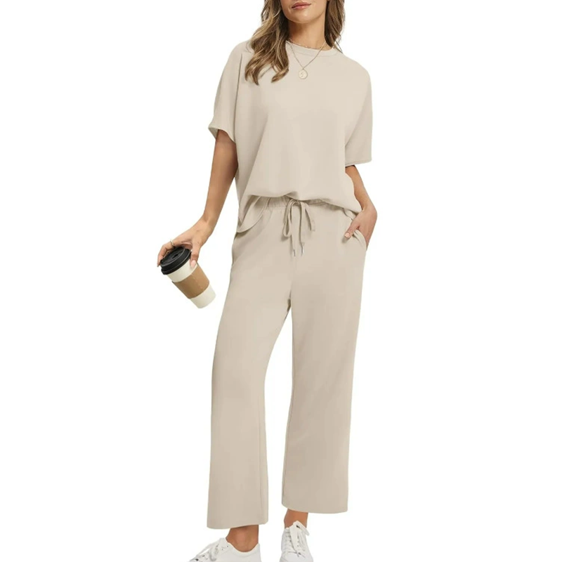 Jayda | Half-Sleeved Top and Wide-Leg Pants Set