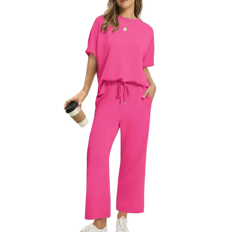 Jayda | Half-Sleeved Top and Wide-Leg Pants Set