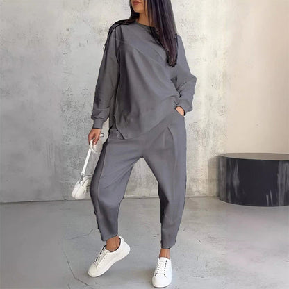 Ava | Asymmetrical Sweatshirt and Pants Set