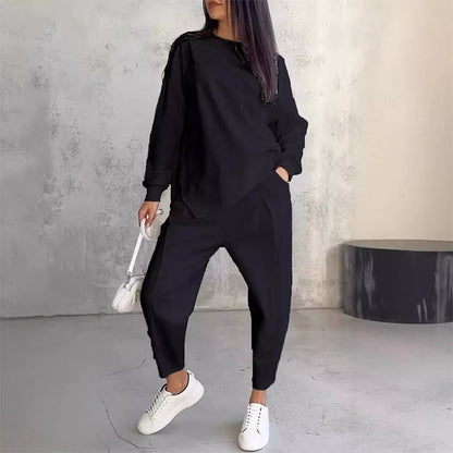 Ava | Asymmetrical Sweatshirt and Pants Set