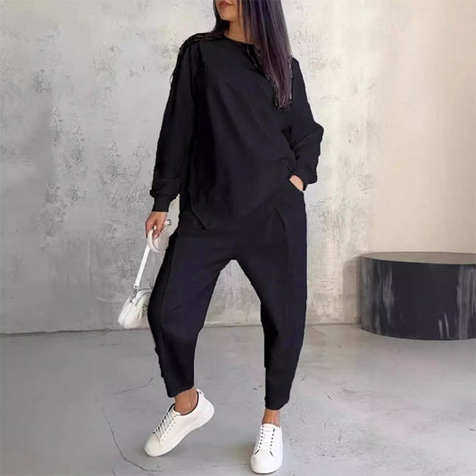 Ava | Asymmetrical Sweatshirt and Pants Set