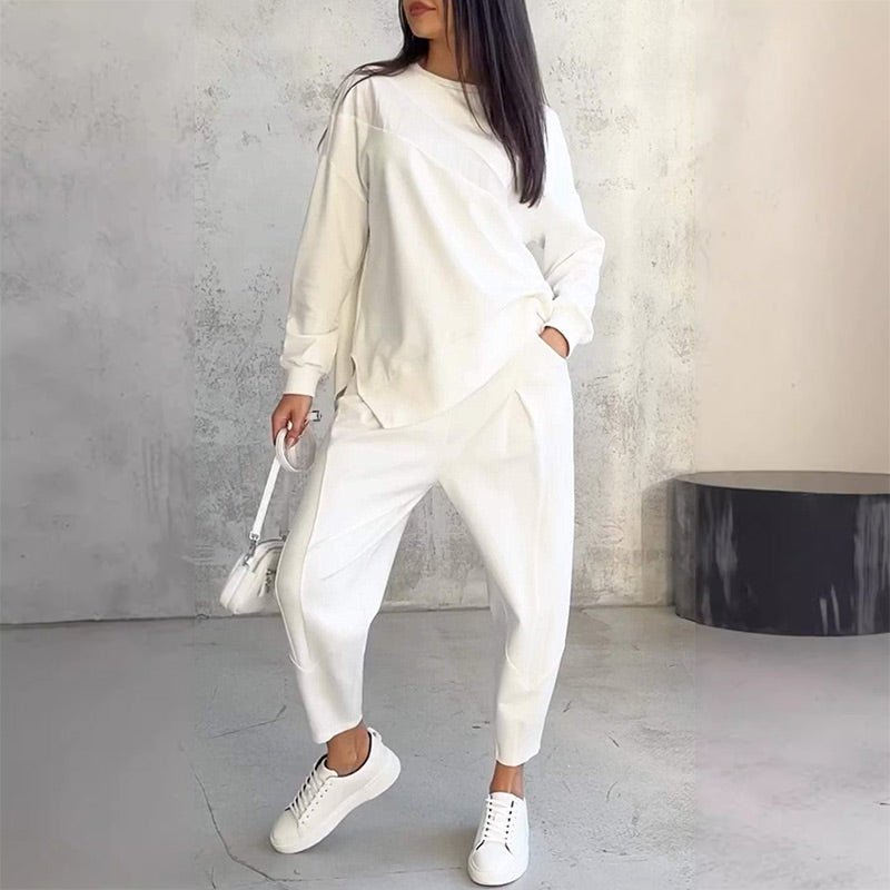 Ava | Asymmetrical Sweatshirt and Pants Set