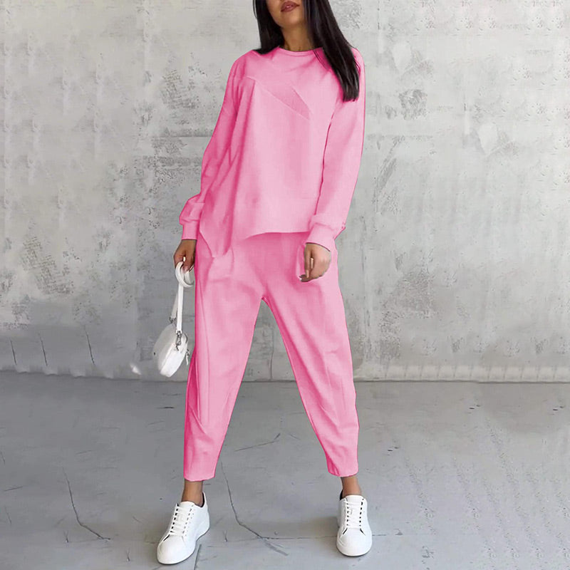 Ava | Asymmetrical Sweatshirt and Pants Set