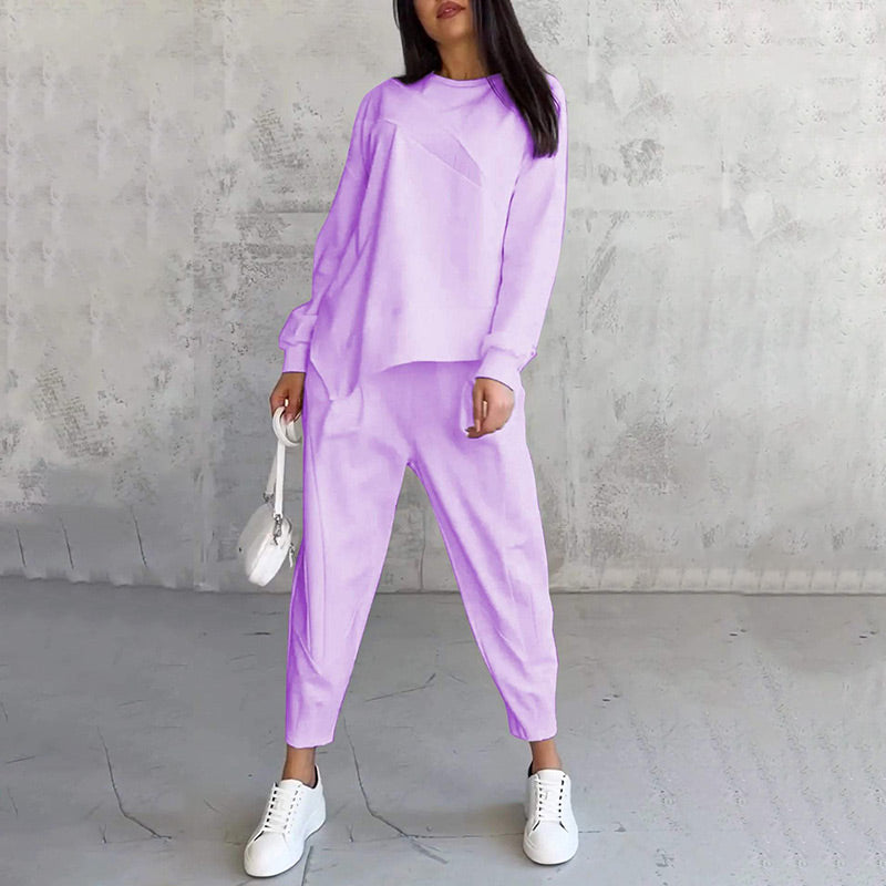 Ava | Asymmetrical Sweatshirt and Pants Set