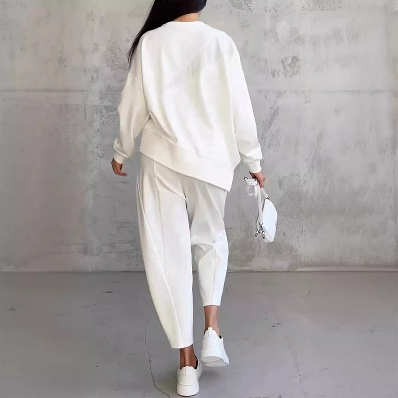 Ava | Asymmetrical Sweatshirt and Pants Set
