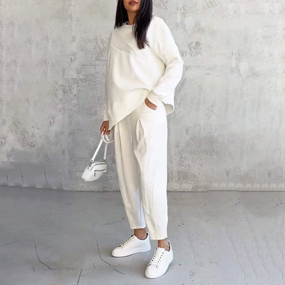 Ava | Asymmetrical Sweatshirt and Pants Set