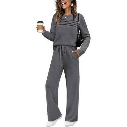Helena | Crew Neck Sweater and Drawstring Pants Set