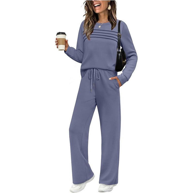 Helena | Crew Neck Sweater and Drawstring Pants Set