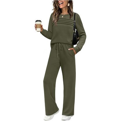Helena | Crew Neck Sweater and Drawstring Pants Set