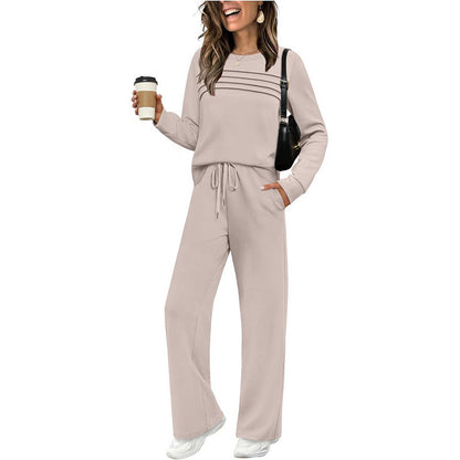 Helena | Crew Neck Sweater and Drawstring Pants Set