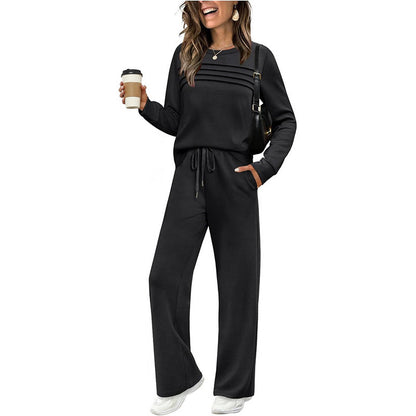 Helena | Crew Neck Sweater and Drawstring Pants Set