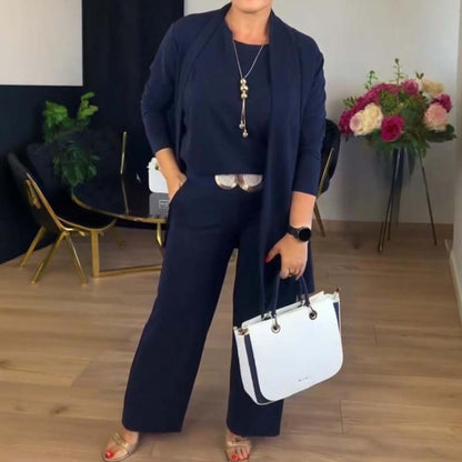 Elena | Longline Cardigan, Top, and Trouser Set