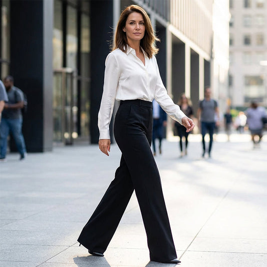Josie | High-Waisted Wide-Leg Tailored Trousers