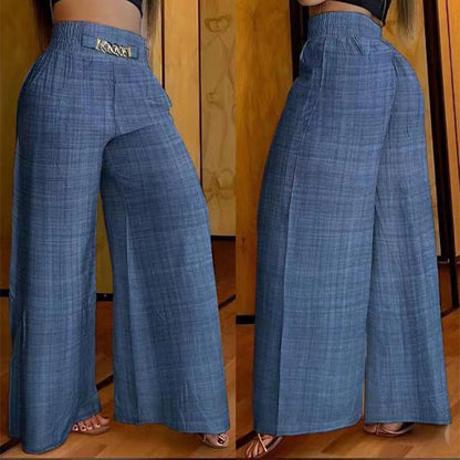 Elyssa | Chain-Detail Wide-Leg Trousers