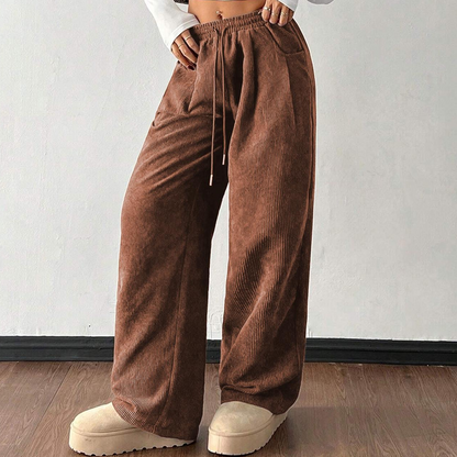 Jillian | Corduroy Wide-Leg Drawstring Pants