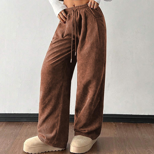 Jillian | Corduroy Wide-Leg Drawstring Pants