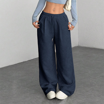 Jillian | Corduroy Wide-Leg Drawstring Pants