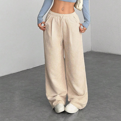 Jillian | Corduroy Wide-Leg Drawstring Pants